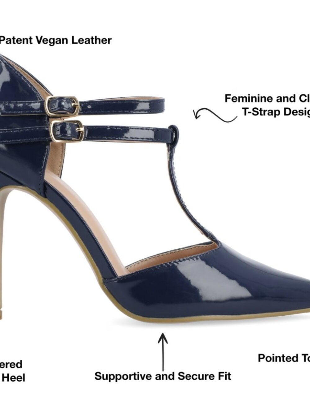 Journee Collection Womens Tru Pointed Toe High Stiletto Pumps Navy US8 NWB - Picture 8 of 9